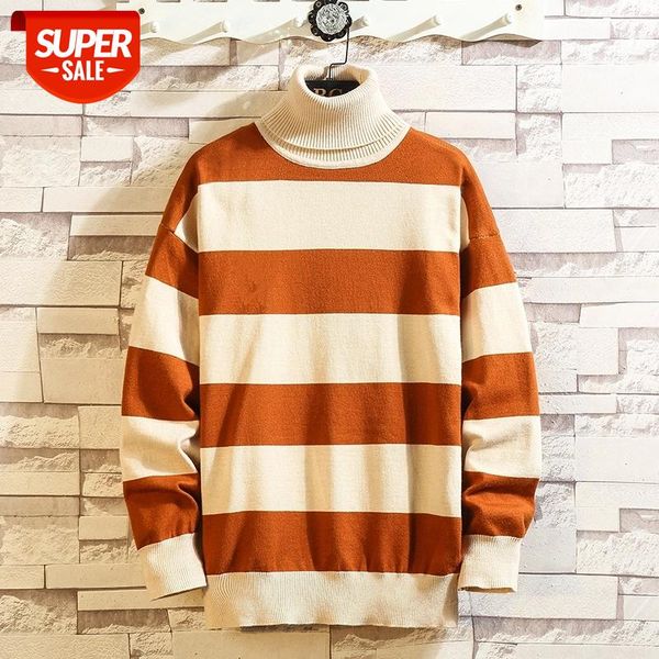 

2021 new sweaters men's long sleeves autumn spring striped pullover knitted o-neck plus oversized 5xl #qg2i, White;black