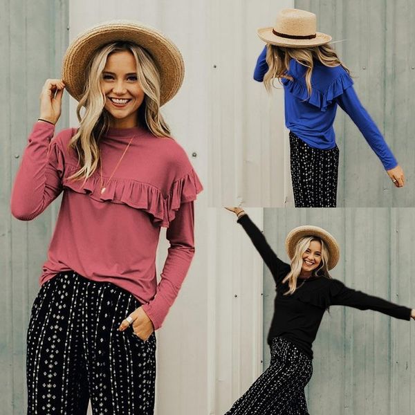 

women's t-shirt spring and autumn long sleeve o-neck woman t shirt solid arrival fashion casual slim female, White