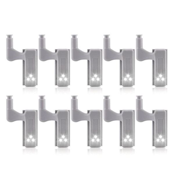 

10pcs cabinet cupboard wardrobe led hinge light smart sensor lamp warm white
