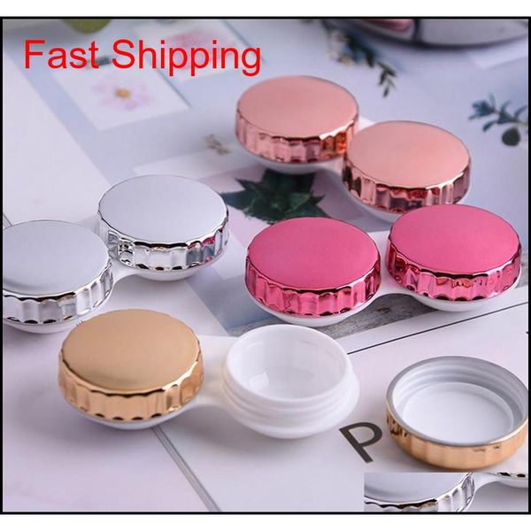 

cute marble stripe contact lens case travel glasses lenses box for eyes care kit holder container supp qylcbr beauty888, Silver
