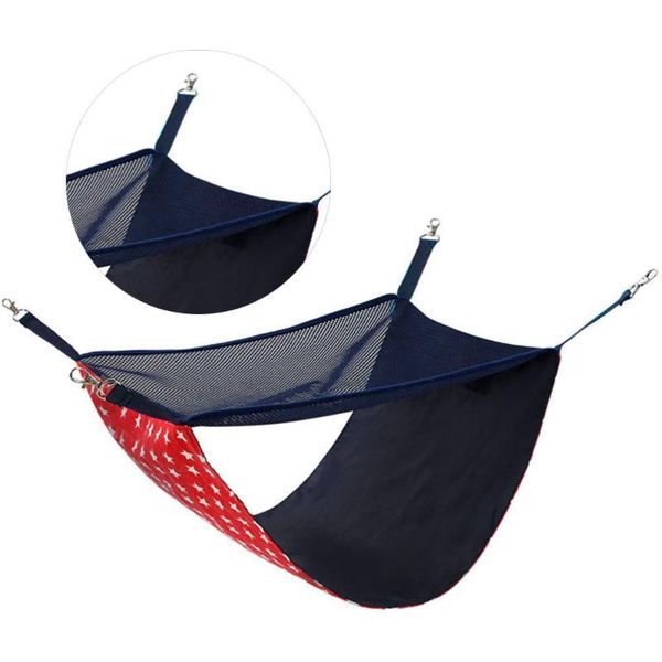 

cat beds & furniture double layer mesh pet hammock breathable hanging sleeping bed supplies swing (star)