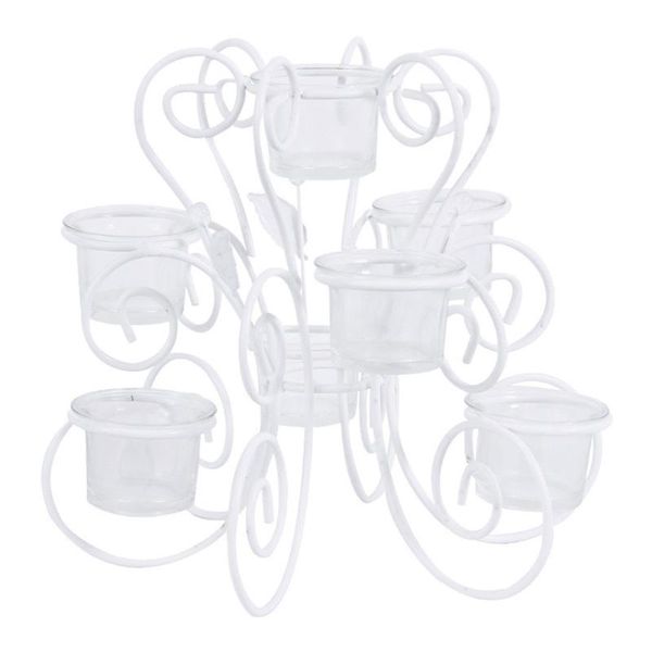 

candle holders 1pc decorative table stand home chic cup retro deskadorn white