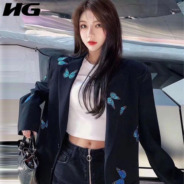 

embroidery bow blazer fashion women plus size 2021 letter single breast goddess fan casual style loose coat zyq4249 women's suits & bla, White;black