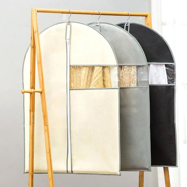 

clothing & wardrobe storage portable dustproof cover for protecting dress coat suit garment dust covers bag hanging non-woven bags