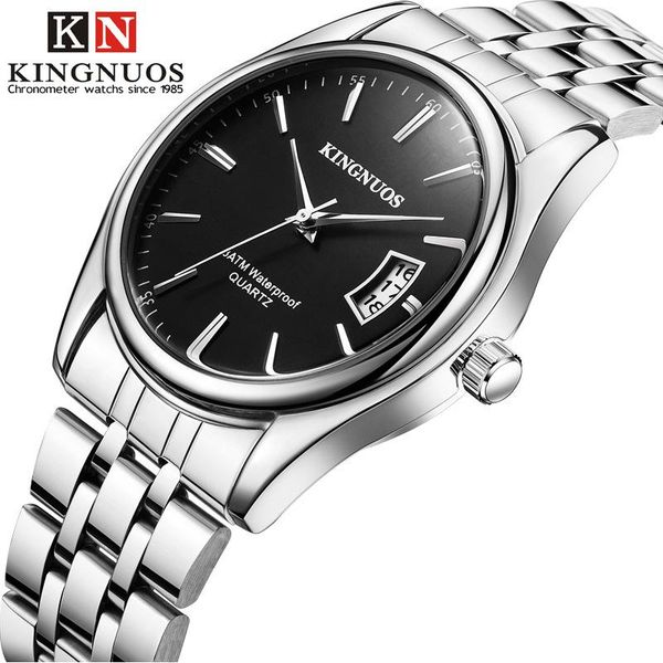 

wristwatches trendy men's watch steel belt calendar waterproof leather strap wristwatch wholesale lots bulk watches 2021, Slivery;brown
