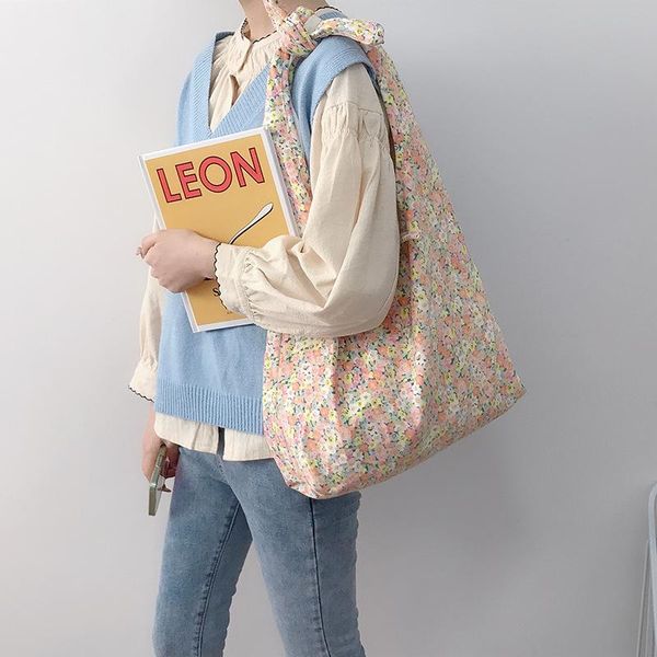 

2021 floral retro straps with large capacity corduroy korean fan ins casual leopard print tote bag for women shoulder bag