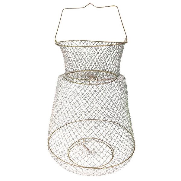 

foldable spring metal wire fish lobster mesh fishing net prawn fish cage trap fishing keep net