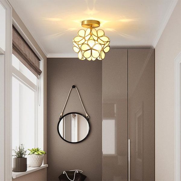 

ceiling lights copper contracted light luxury corridor lighting petal golden dome porch household hallway