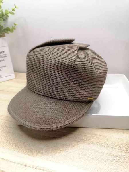 

japanese straw riding hat in spring and summer, Black;white