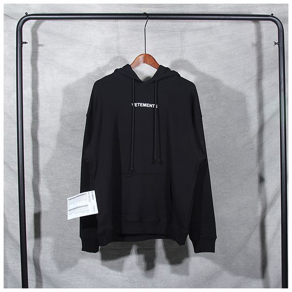 

2021 new american simple style letter printed men's and women's high street all-match large size casual hoodie g7ry, Black