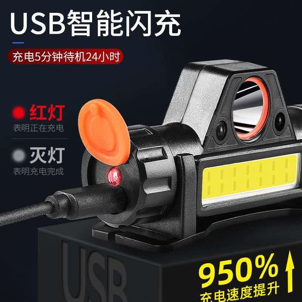 

headlamps usb charging headlight strong magnet camping light led outdoor fishing