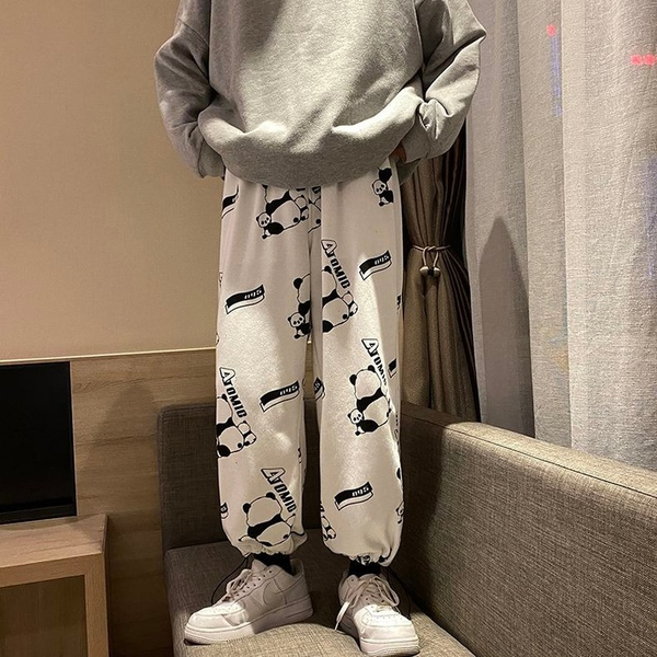 

hip hop sweatpants fashion 2021 summer print joggers women korea style high waist streetwear casual loose pants, Black;white