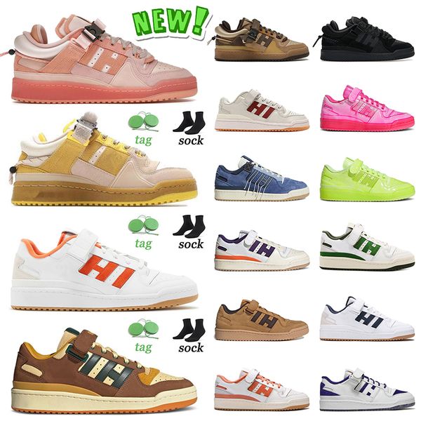 

selling forum low running shoes mens women skate sneakers bad bunny pink easter egg yellow true orange yoyogi park wheat suns bright blue tr