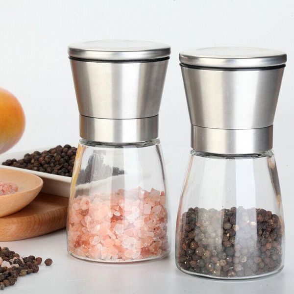 

storage bottles & jars home kitchen jar bottle grinder manual salt and pepper set shakers spices mill crusher stainless steel grade tools