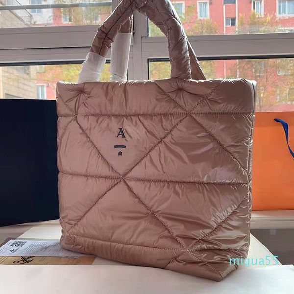 

design shoulder bags tote bag luxury large capacity purse women down material bag shopping handbags for ladies
