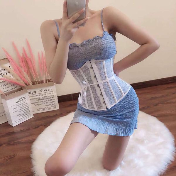 

steel belly belt wedding dress bridal net red palace shaping breathable mesh ultra thin body binding clothes, Black;white