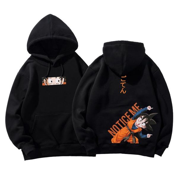 

men's hoodies & sweatshirts anime streetwear paar winter jas mode losse cartoon goten japan hoodie sweatshirt mannen vrouwen, Black