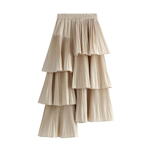 

skirts 2021 ins fashion women irregular autumn long, Black