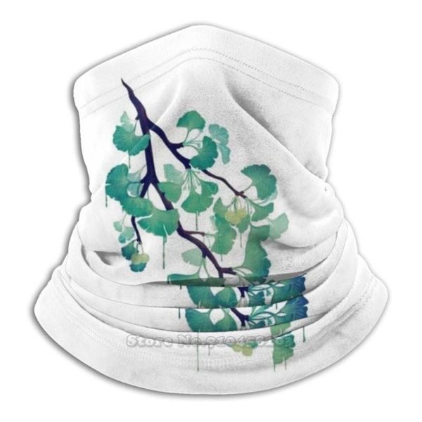 

scarves green o ginkgo microfiber neck warmer bandana scarf face mask gingko flowers flower floral melt flora, Blue;gray