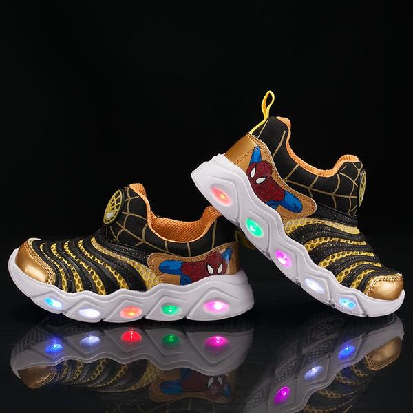 

athletic & outdoor 2021 summer hollow single-screen lighting shoes flashing toddler fashion boy, Black