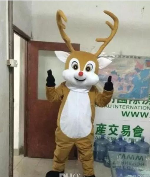 Cute BRAND Cartoon New Professional Brown Deer Mascot Costume Fancy Dress Costumes Unisex Adults