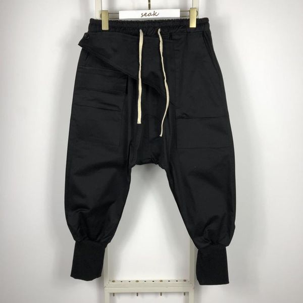 

men's pants 20ss seak men casual harem gothic clothing high street sweatpants autumn women calf-length pant loose black