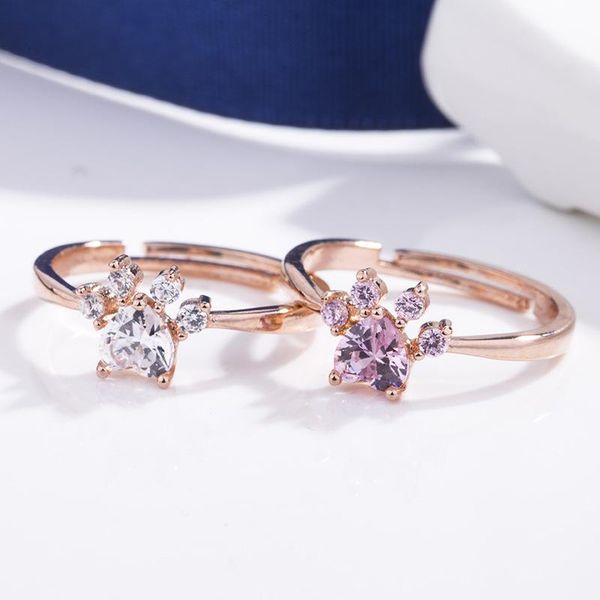 

cluster rings chamss rose gold cat claw cute ring fashion simple feminine romantic gift, Golden;silver