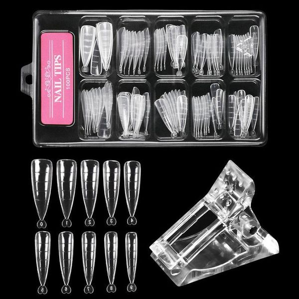 

nail art equipment full cover sculpted tips fake finger polish extension quick building mold false manicuring tools, Silver