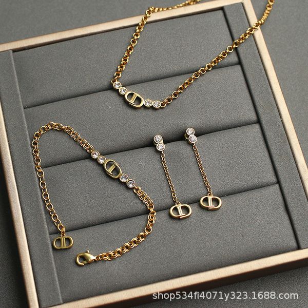 

special offer 2021 luxury designer jewelry jia's new letter fashion necklace bracelet women's net red trend the same earrings for, Silver
