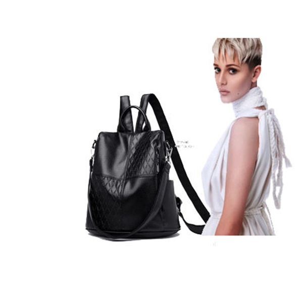 

backpack fashion trend large capacity rhombic embossed korean women's bag