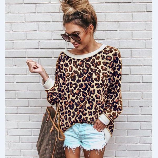 

autumn fashion retro leopard print winter hoodies women sweatshirts long sleeve shirt hoodie pullovers loose jumper tracksuit, White