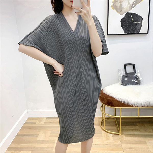 

casual dresses dress elegant o-neck long sleeve 2021 summer lady party gray22, Black;gray