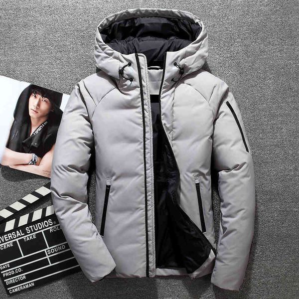 

new fashion male down jacket thick hooded windproof winter jacket men warm snow coat casual men clothing plus size m-2xl, Black