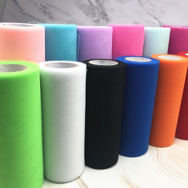 

party decoration 25 yards tulle roll wedding organza tutu baby shower 15 cm laser diy crafts