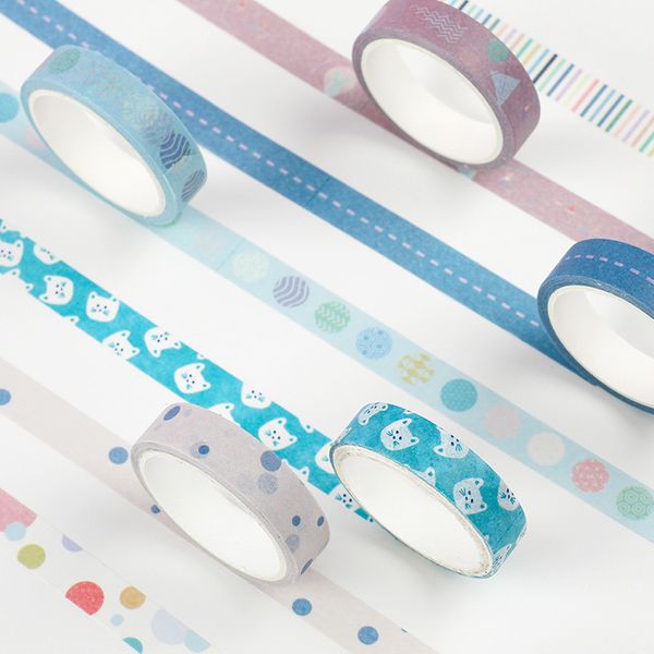 

3Pieces/Lot 4pcs/set DIY Decorative Scrapbook Masking Tape Solid Color Paper Tape Washi Tape Stationery Sticker Label Office Adhesive