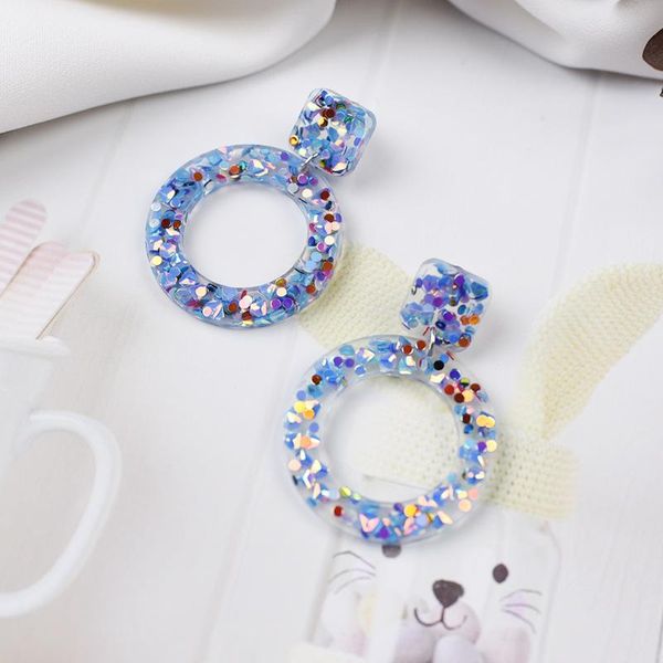 

stud 2021 resin color sequin earrings simple factory wholesale, Golden;silver