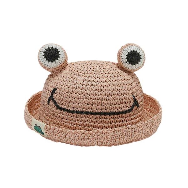 

cute frog giraffe children bucket hat boys girls spring summer cap cartoon elk knitted baby hat boy girl hats baby gift kids, Yellow