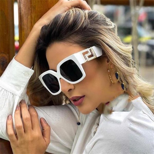 

sunglasses designer white square 2021 trendy fashion women overszied sun glasses beach unique elegant ladies shades, White;black