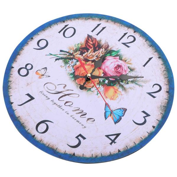 

wall clocks 1pc decorative clock round retro flower hanging ornament
