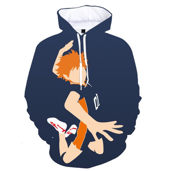 

20212020 spring ball new volleyball youth 3d digital printing hoodie trend cartoon men's loose sweatshirt sweaters for men sportswear, Black