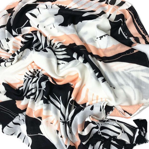 

sunscreen shawl women's summer cotton linen silk printing tassel national style feather beach towel sunshade scarf, Blue;black