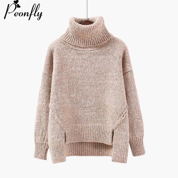 

women's sweaters peonfly turtleneck women sweater winter warm female jumper thick christmas ribbed knitted pullover pull hiver femme, White;black