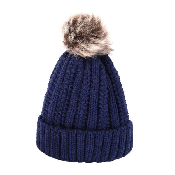 

fashionable men's and women's warm winter pompom knitted beanie caps pullover thermal women outdoor woolen hat ski snow cap