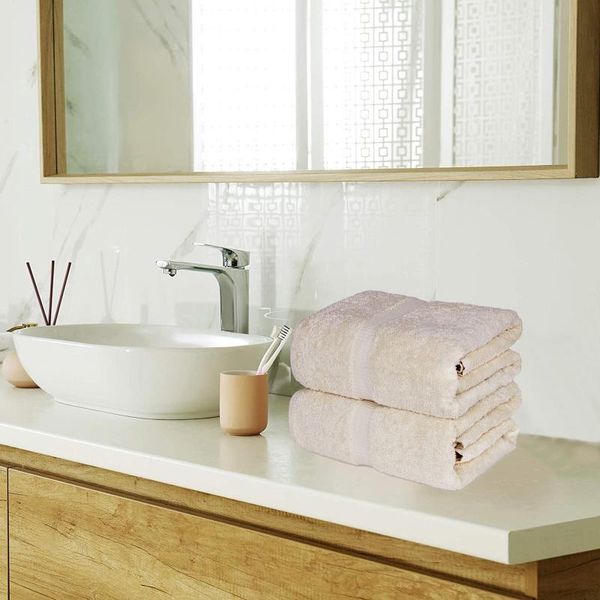 

towel 2 pc soft cotton kitchen hair hand el beach spa bath face thick for adults solid color kids home towels