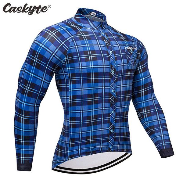 

racing jackets 2021 caskyte men's cycling jersey long sleeve mtb bike bicycle outdoor sports jerseys shirt cycle wear ciclismo clothing, Black;red