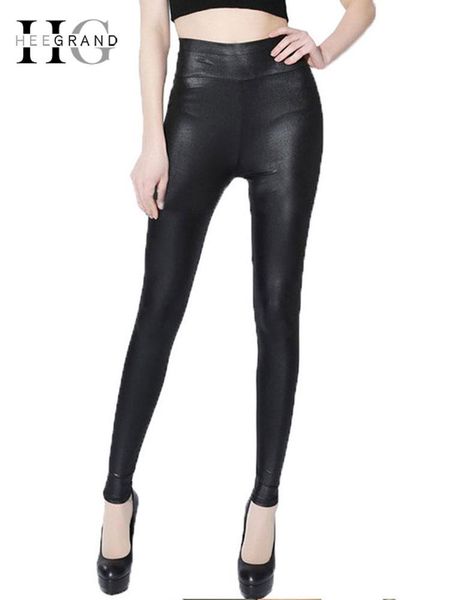 

women's pants & capris hee grand high waist women pu leather stretch leggings pencil skinny black ladies female trousers plus xl-5xl wk, Black;white