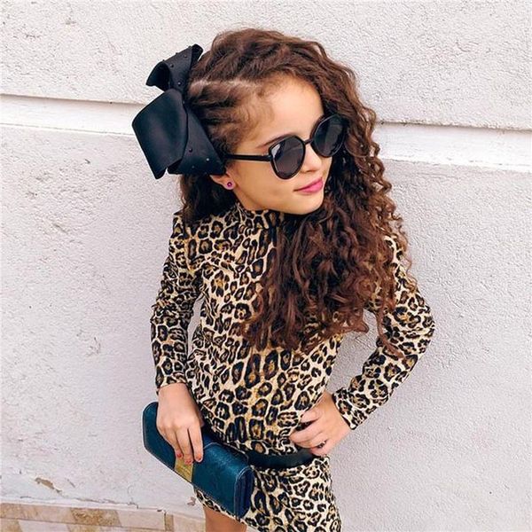

girl's dresses 0-5y fashion kids baby girl autumn dress leopard/zebra-striped print long sleeve high collar party daily wear for, Red;yellow