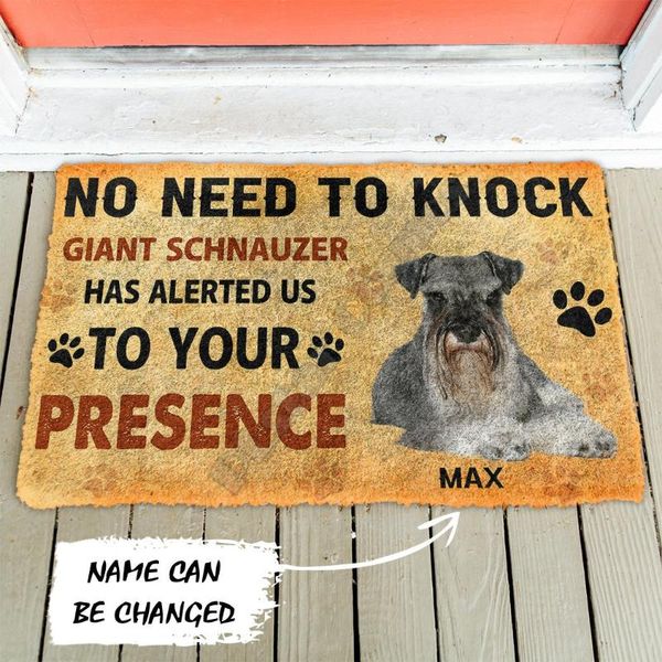 

carpets 3d no need to knock giant schnauzer dog custom name doormat indoor non slip door floor mats decor porch