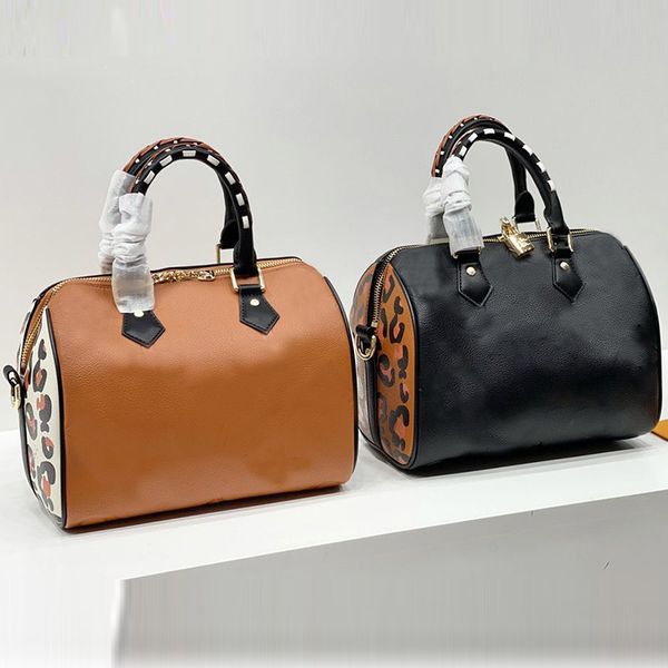 

women fashion luxurys speedy handbag bags designer pillow tote shoulder bag genuine leather with lock handbags wallets