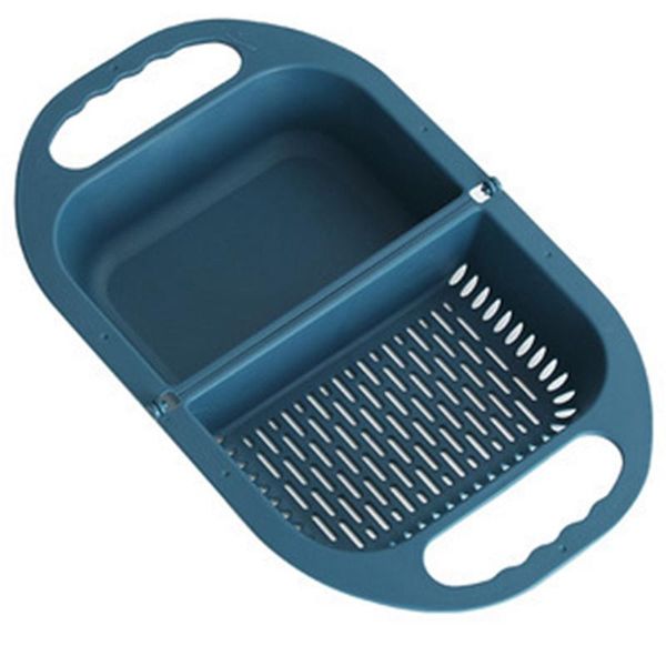 

storage baskets foldable plastic vegetable sink washing basin rectangular drain basket household